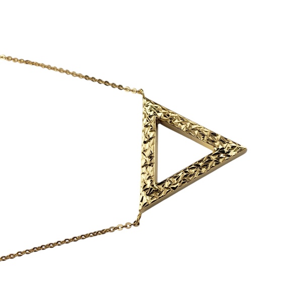 14 Karat Yellow Gold Triangle Pendant Necklace #20634 - Picture 3 of 8